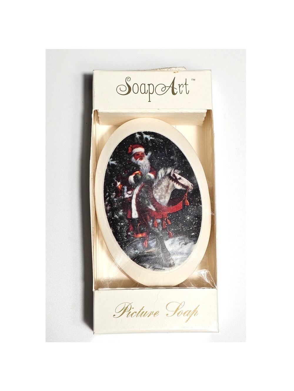 90s Soap Art Picture Soap Santa Horse Christmas New